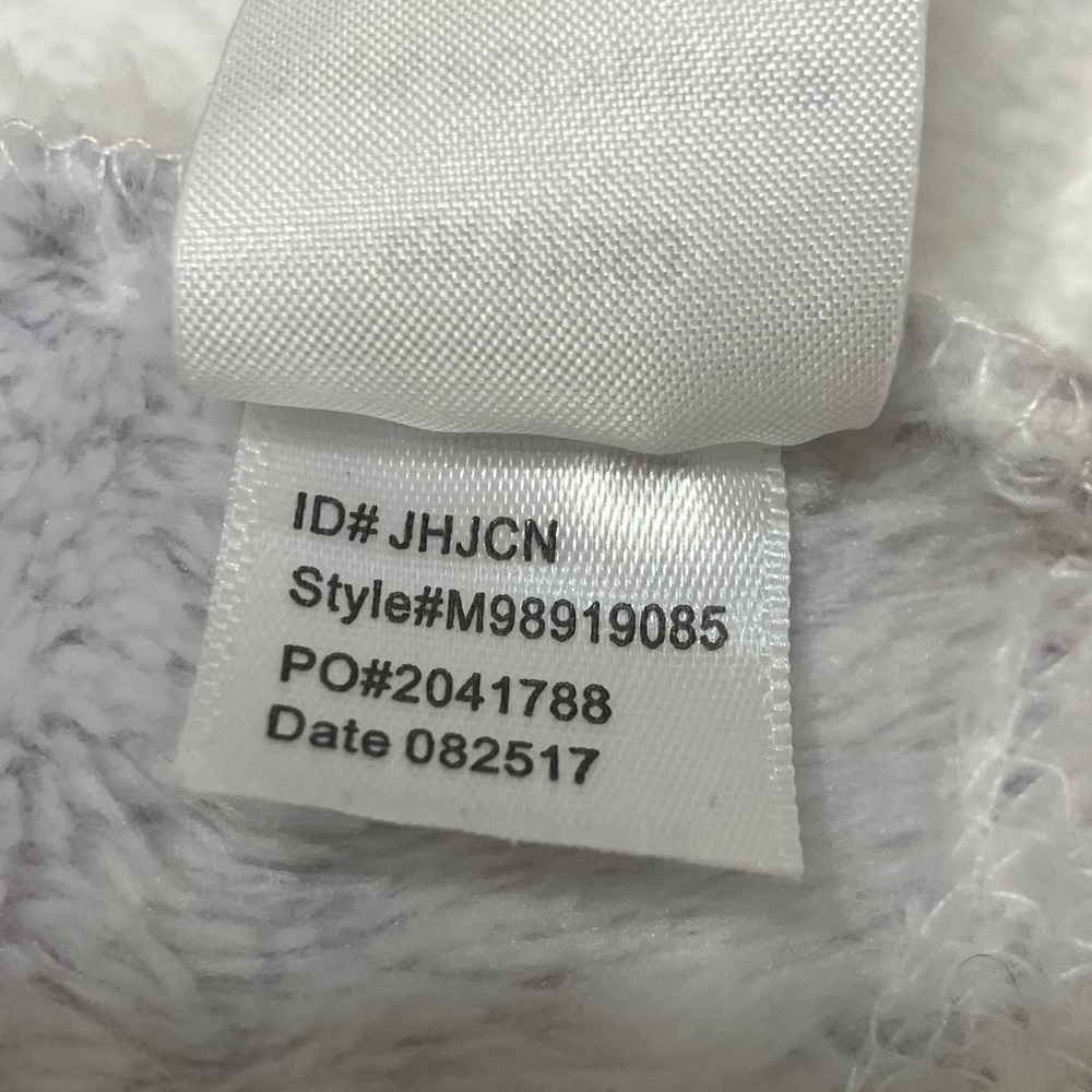 Anne Klein Sport Cowl Neck Fleece Tunic Sweatshirt Grey White Animal Print S EUC - Picture 8 of 11